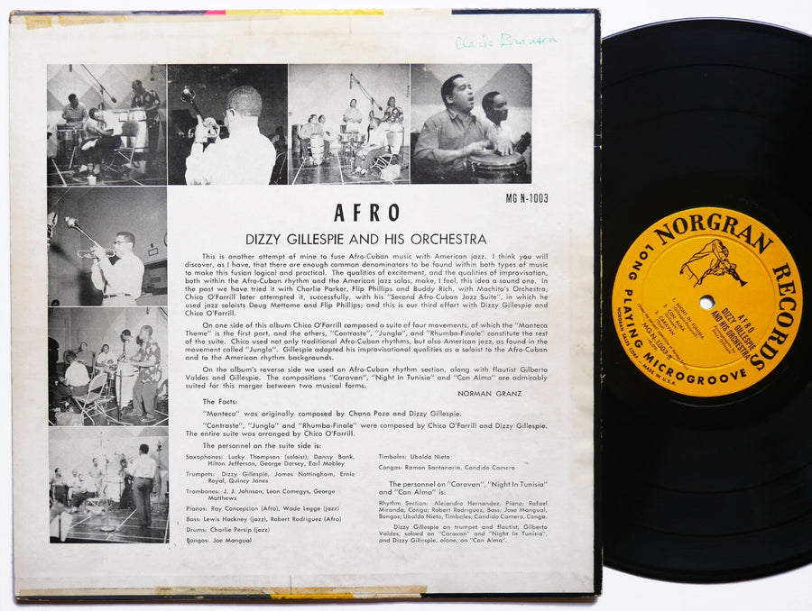 DIZZY GILLESPIE Afro LP NORGRAN RECORDS MG N-1003 US 1954 DG MONO Quincy Jones