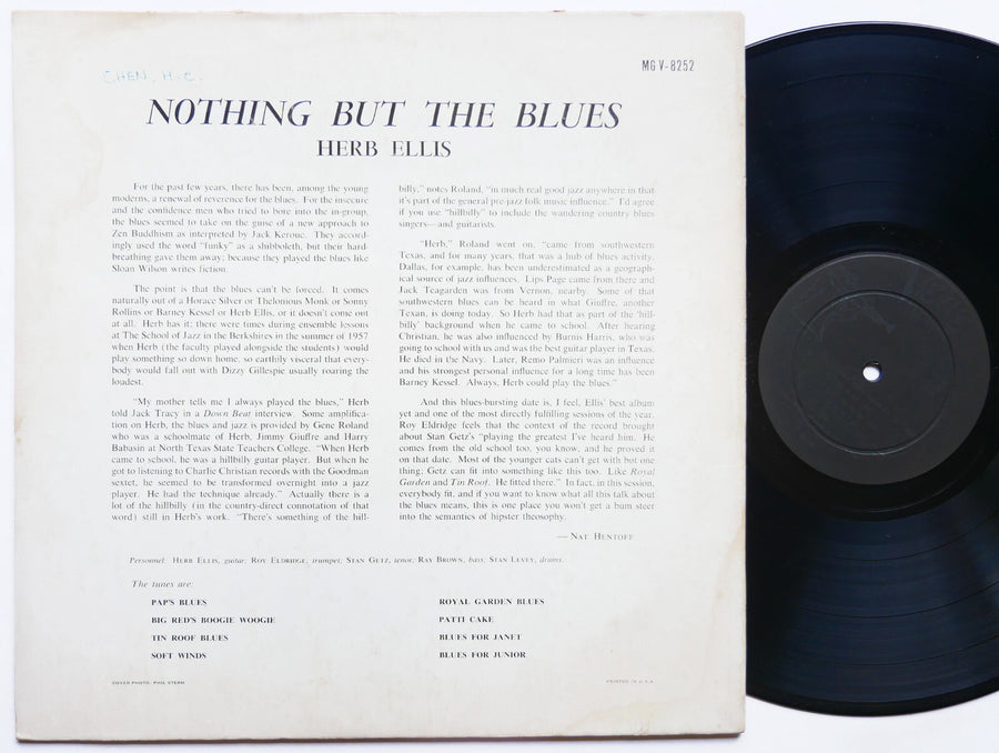 HERB ELLIS Nothing But The Blues LP VERVE MG V-8252 MONO Stan Getz RRoy Eldridge