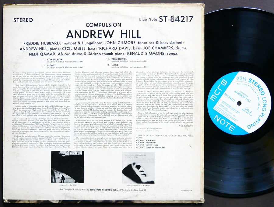 ANDREW HILL Compulsion LP BLUE NOTE 84217 NY 1967 John Gilmore Freddie Hubbard