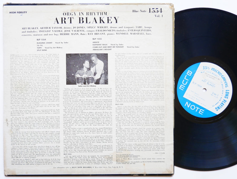 ART BLAKEY Orgy In Rhythm (Volume One) LP BLUE NOTE BLP 1554 US 1957 NY 23 FLAT