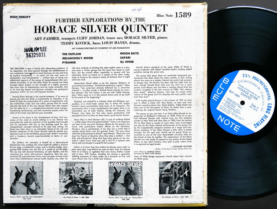 HORACE SILVER Further Explorations LP BLUE NOTE 1589 EAR MONO Clifford Jordan