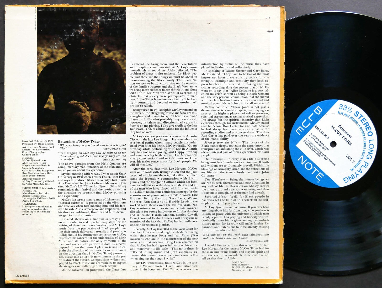MCCOY TYNER Extensions LP BLUE NOTE BN-LA 006-F US '72 Alice Coltrane Gary Bartz