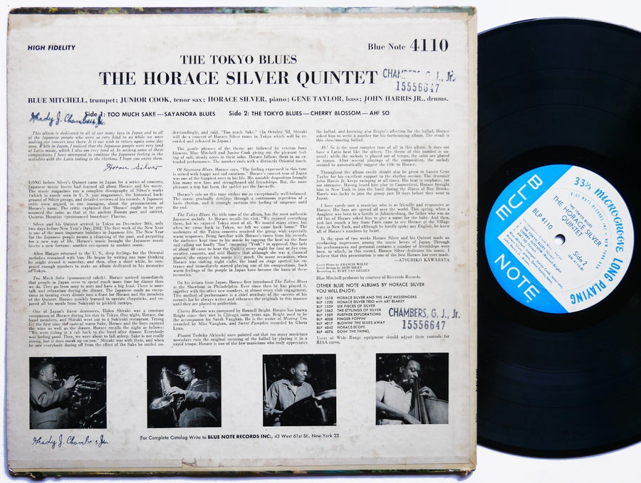HORACE The Tokyo Blues LP BLUE NOTE BLP 4110 US 1962 NY EAR MONO Blue Mitchell