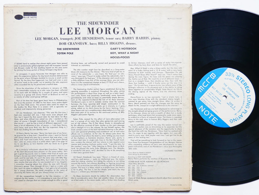 LEE MORGAN The Sidewinder LP BLUE NOTE BST 84157 US 1966 LIBERTY Joe Henderson
