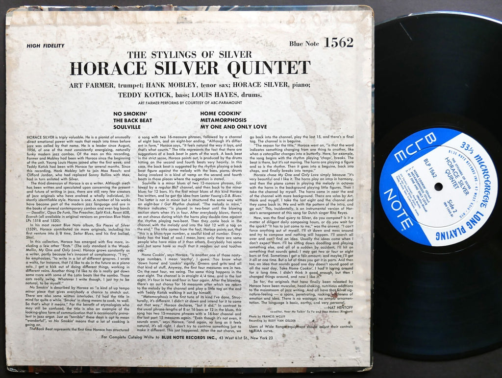 HORACE SILVER The Stylings Of Silver LP BLUE NOTE BLP 1562 US 1962 Hank Mobley