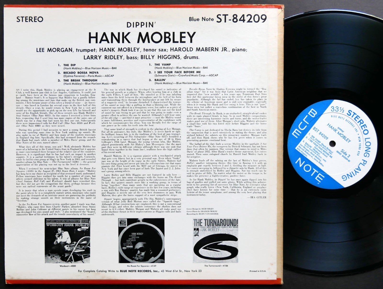 HANK MOBLEY Dippin' LP BLUE NOTE BST 84209 US 1966 RVG Lee Morgan Billy Higgins