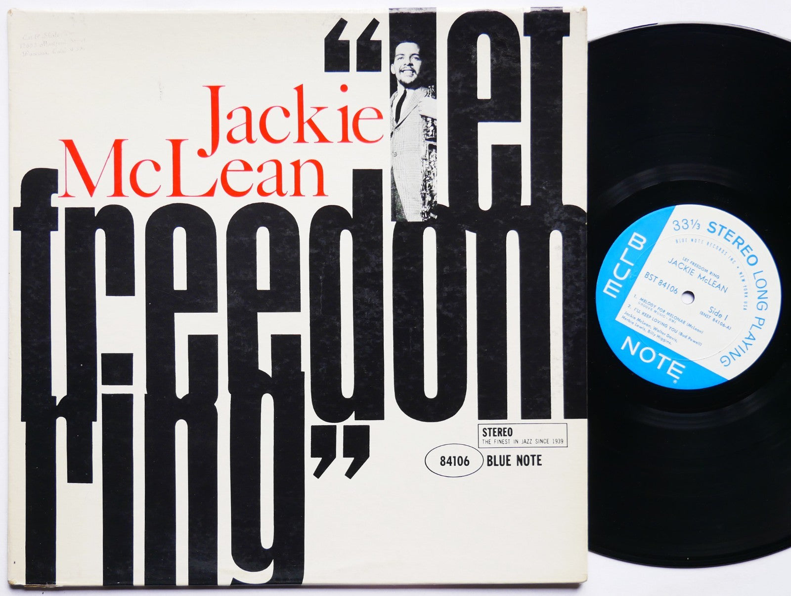 JACKIE MCLEAN Let Freedom Ring LP BLUE NOTE BST 84106 US '63 NY EAR Walter Davis