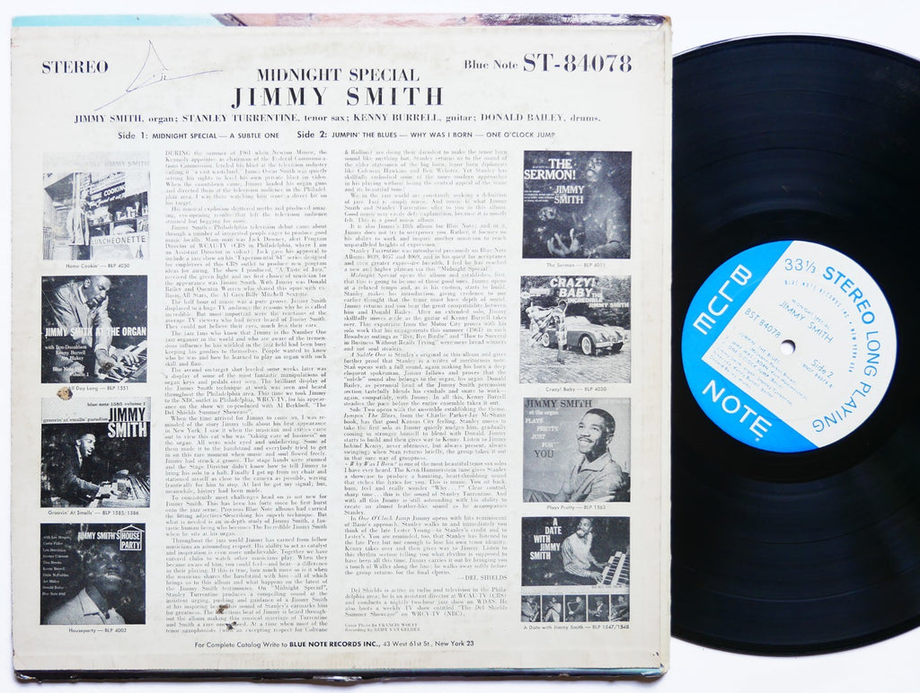 JIMMY SMITH Midnight Special LP BLUE NOTE BST 84078 US '61 RVG EAR Kenny Burrell