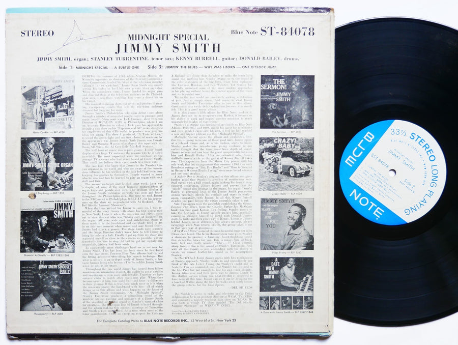 JIMMY SMITH Midnight Special LP BLUE NOTE BST 84078 US '61 RVG EAR Kenny Burrell