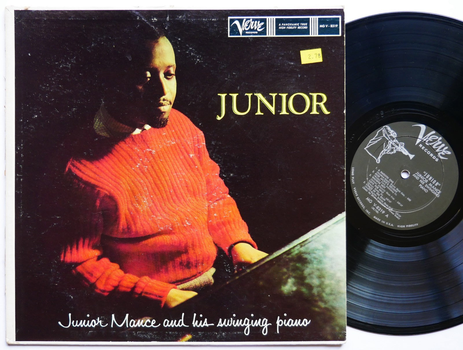 JUNIOR MANCE Junior LP VERVE RECORDS MG V-8319 US 1959 DG MONO JAZZ Ray Brown