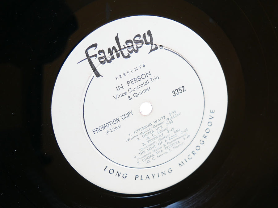 VINCE GUARALDI In Person LP FANTASY 3352 US 1963 JAZZ DG MONO PROMO