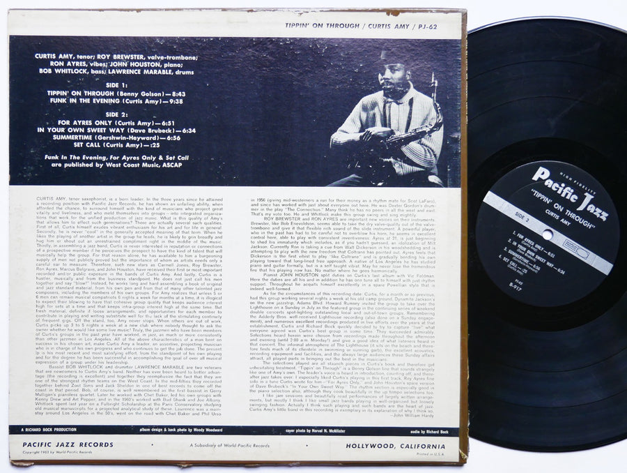 CURTIS AMY Tippin' On Through LP PACIFIC JAZZ PJ-62 US 1962 DG MONO Ron Ayres