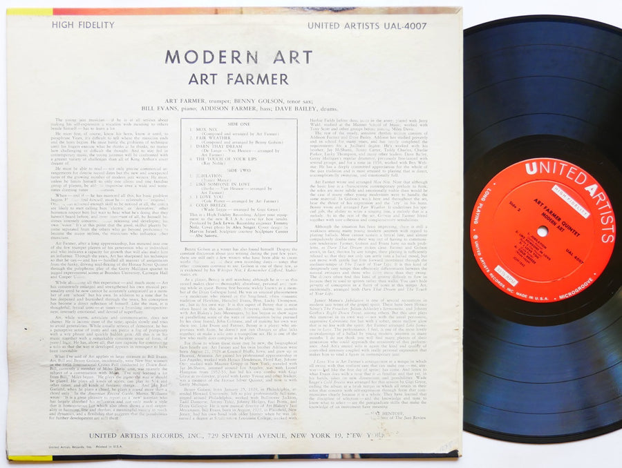ART FARMER Modern Art LP UNITED ARTISTS UAL-4007 DG MONO Bill Evans Benny Golson