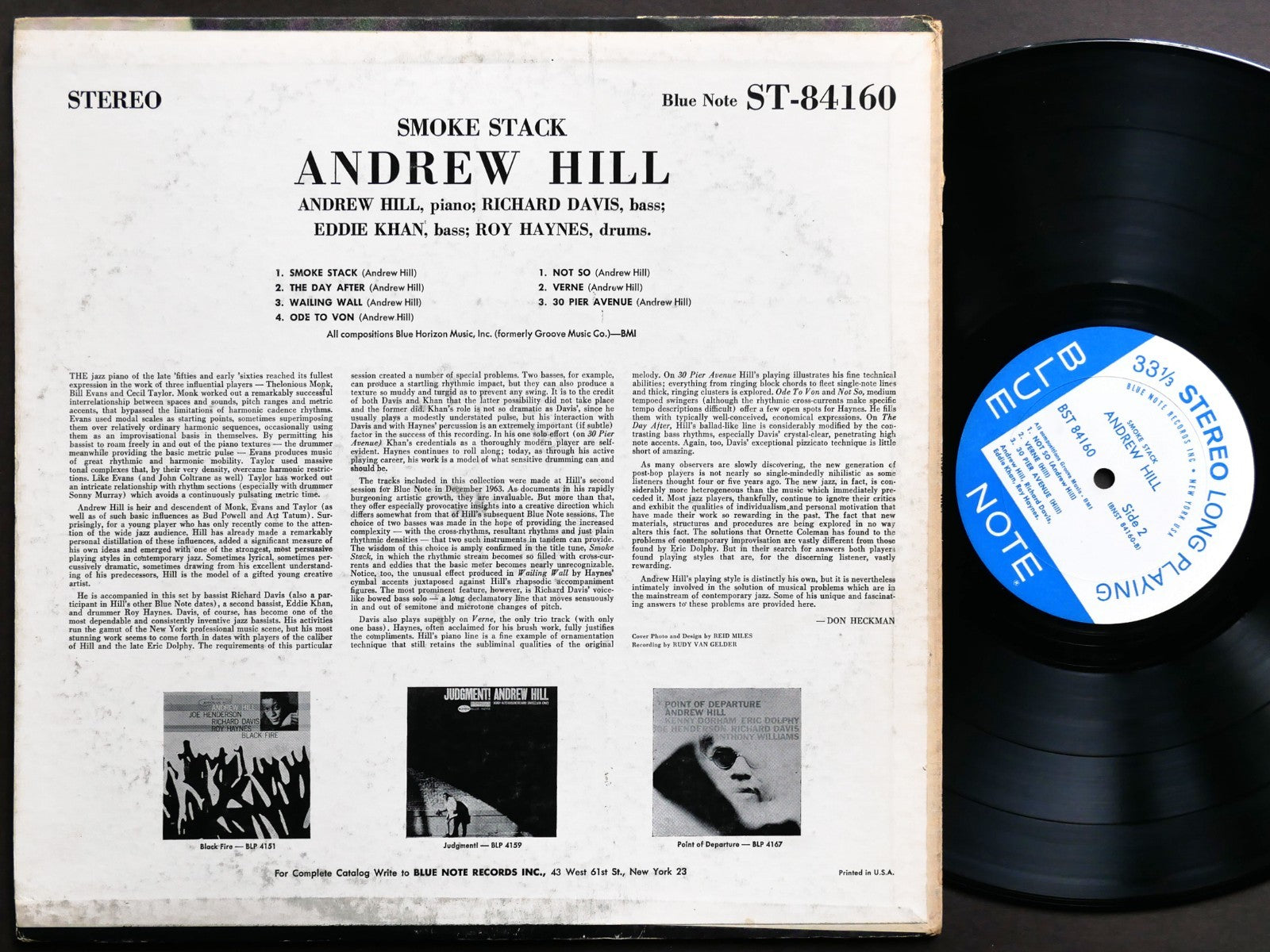 ANDREW HILL Smoke Stack LP BLUE NOTE BST 84160 US 1966 NY EAR JAZZ Roy Haynes