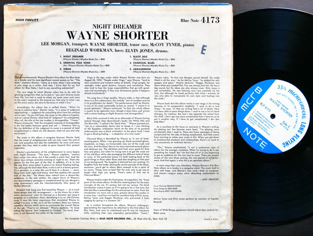 WAYNE SHORTER Night Dreamer LP BLUE NOTE BLP 4173 US 1964 NY EAR MONO Lee Morgan