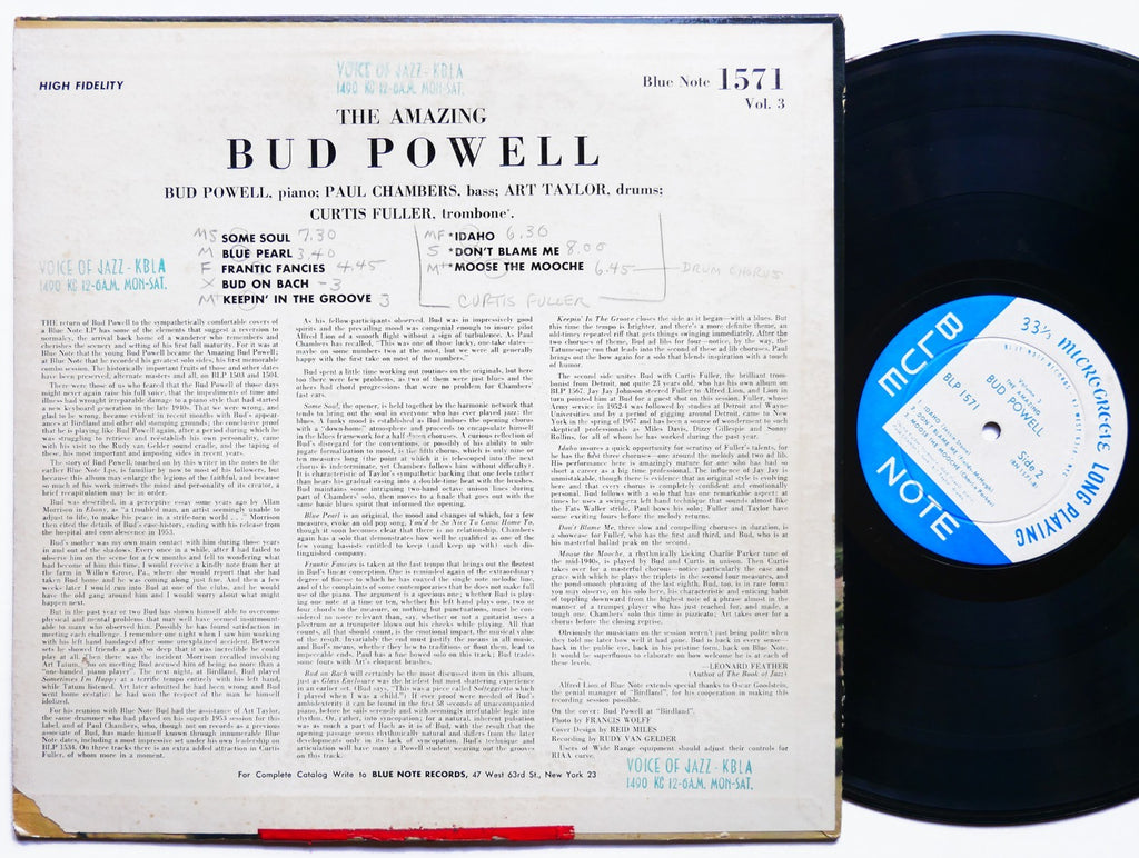 Amazing BUD POWELL Vol. 3 Bud! LP BLUE NOTE 1571 US 1957 EAR MONO Curtis Fuller