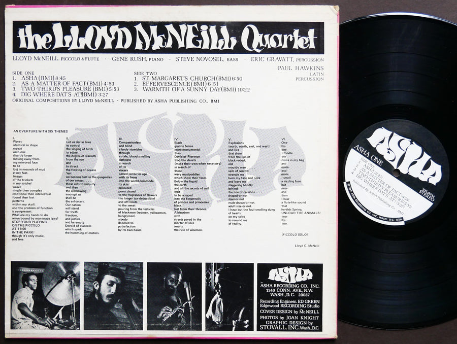 LLOYD MCNEILL Quartet Asha LP ASHA RECORDING CO. INC. ASHA NO. 1 US 1969 JAZZ