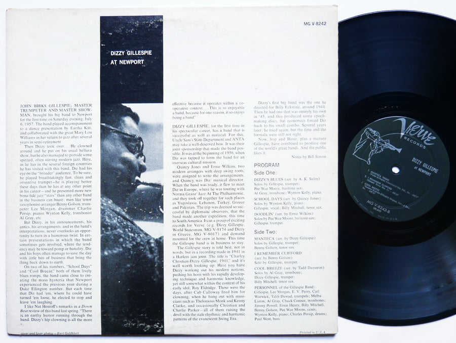 DIZZY GILLESPIE At Newport LP VERVE MG V-8242 US 1957 DG MONO JAZZ Lee Morgan