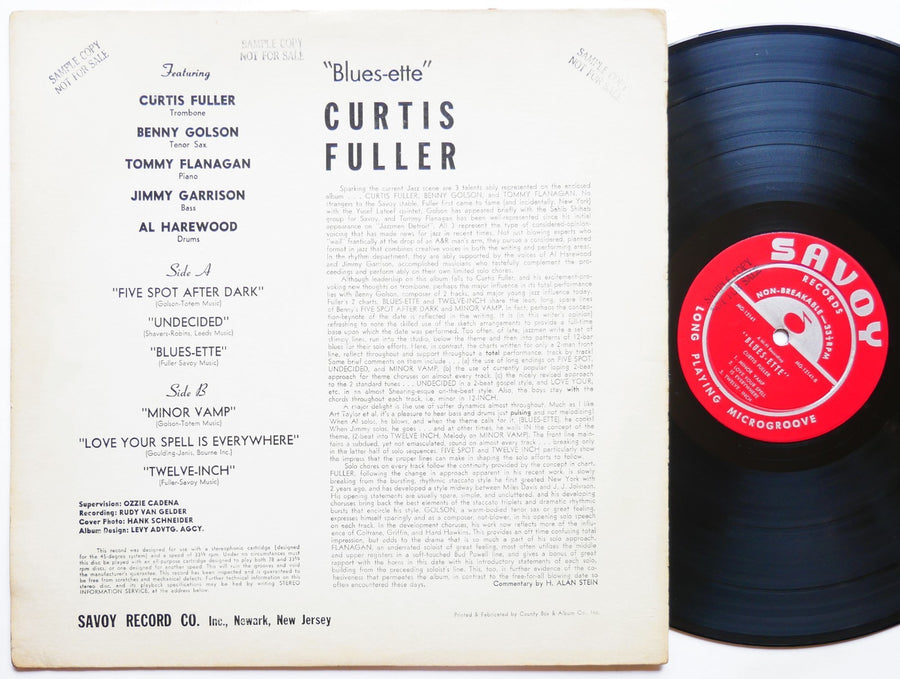 CURTIS FULLER Blues-ette LP SAVOY MG 12141 US 1959 RVG DG MONO Tommy Flanagan