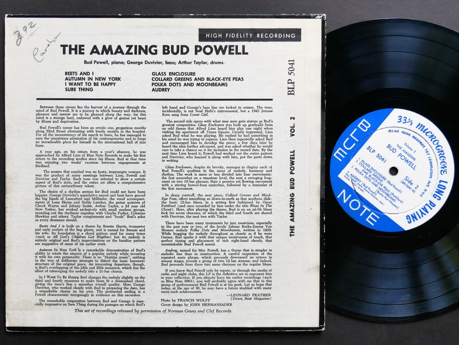 BUD POWELL The Amazing Volume 2 LP BLUE NOTE BLP 5041 US 1954 JAZZ LEX EAR MONO