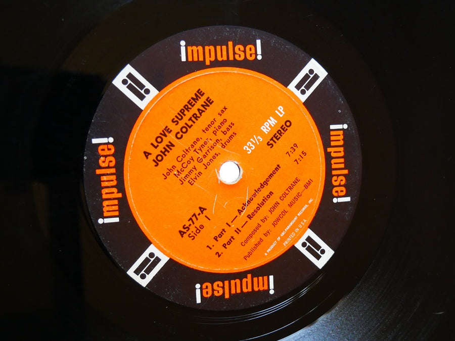 JOHN COLTRANE A Love Supreme LP IMPULSE! AS-77 Orig US 1965 RVG McCoy Tyner