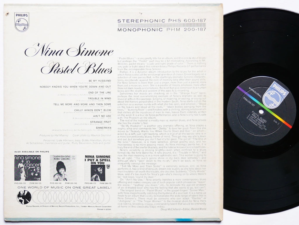 NINA SIMONE Pastel Blues LP PHILIPS PHM 200-187 US 1965 DG MONO Jazz Blues VG+