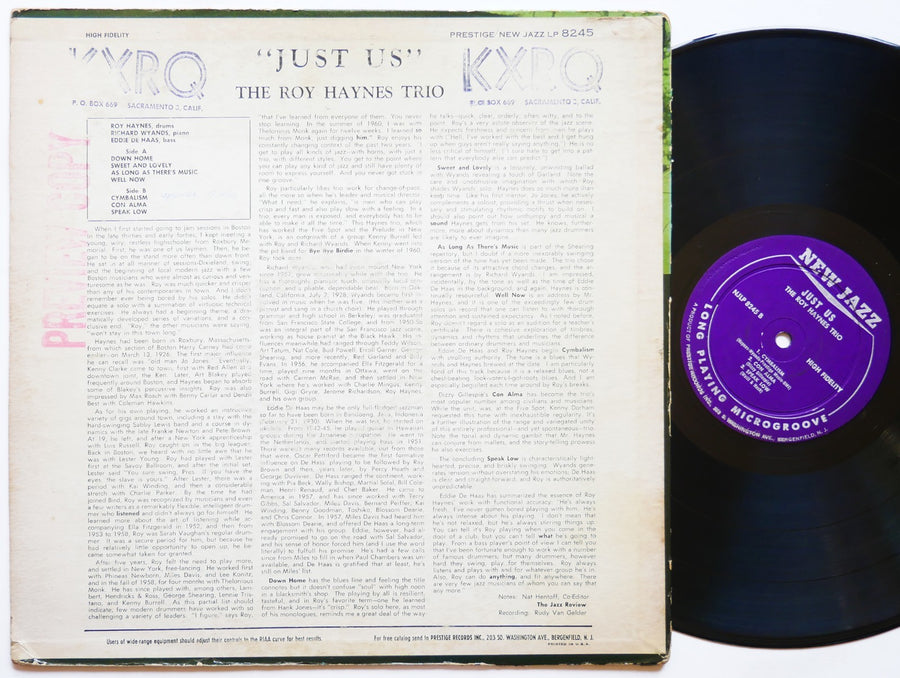 ROY HAYNES TRIO Just Us LP NEW JAZZ NJLP 8245 US 1961 RVG DG MONO Richard Wyands