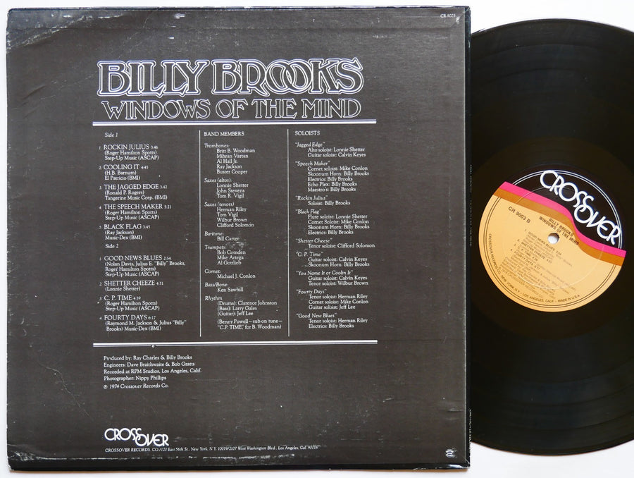 BILLY BROOKS Windows Of The Mind LP CROSSOVER RECORDS CR 9003 US 1974 Jazz Funk
