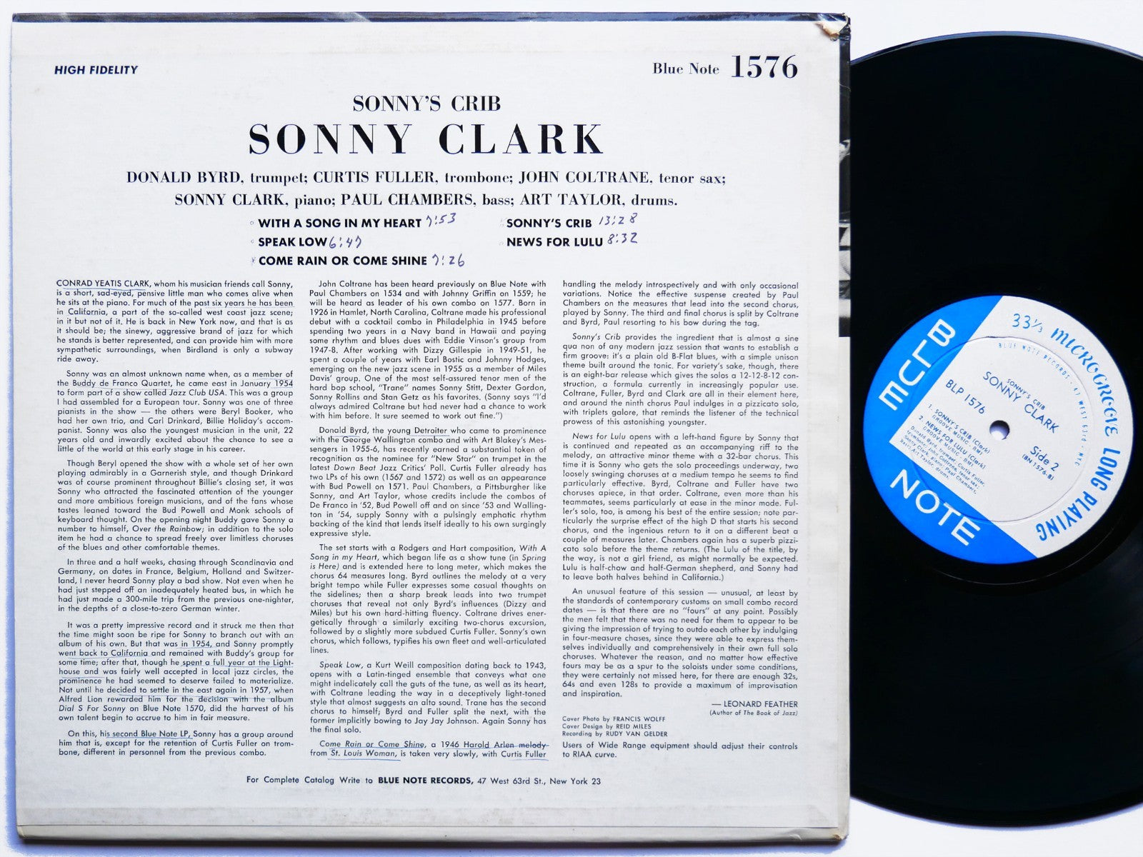 SONNY CLARK Sonny's Crib LP BLUE NOTE BLP 1576 US 1959 EAR MONO John Coltrane