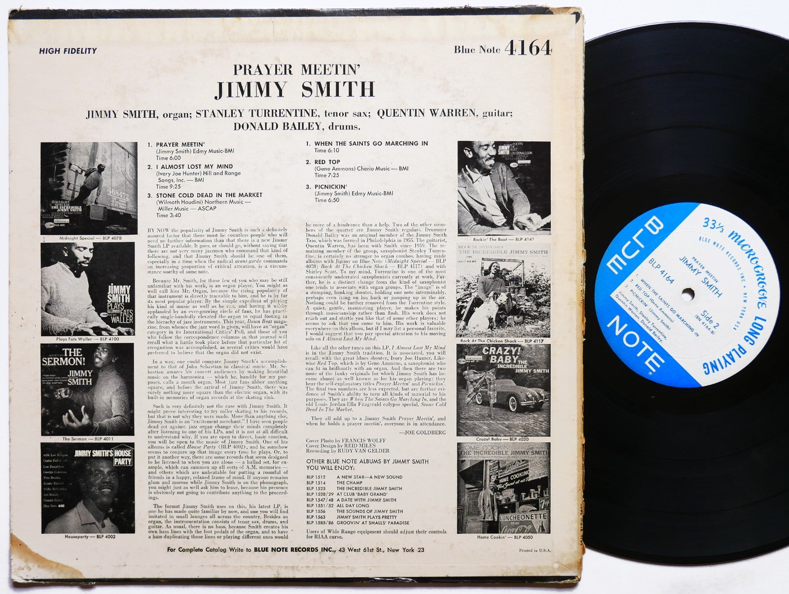 JIMMY SMITH STANLEY TURRENTINE Prayer Meetin' LP BLUE NOTE BLP 4164 NY EAR MONO
