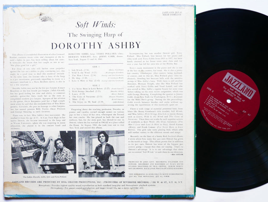 DOROTHY ASHBY Soft Winds LP JAZZLAND JLP 61 MONO Terry Pollard Jimmy Cobb