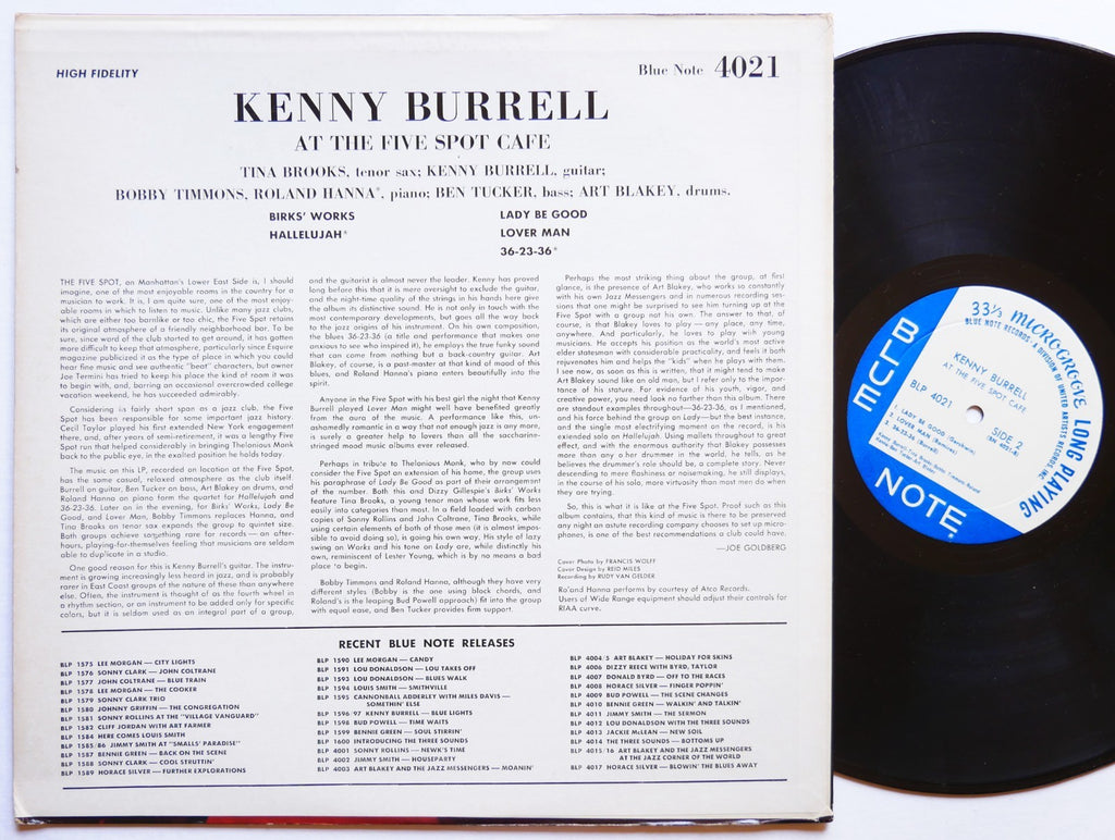 KENNY BURRELL ART BLAKEY On View At The Five Spot Cafe LP BLUE NOTE 4021 UA MONO