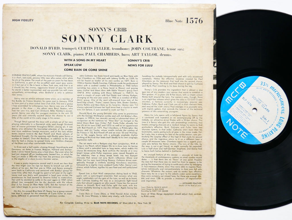 SONNY CLARK Sonny's Crib LP BLUE NOTE BLP 1576 US 1959 EAR DG MONO John Coltrane