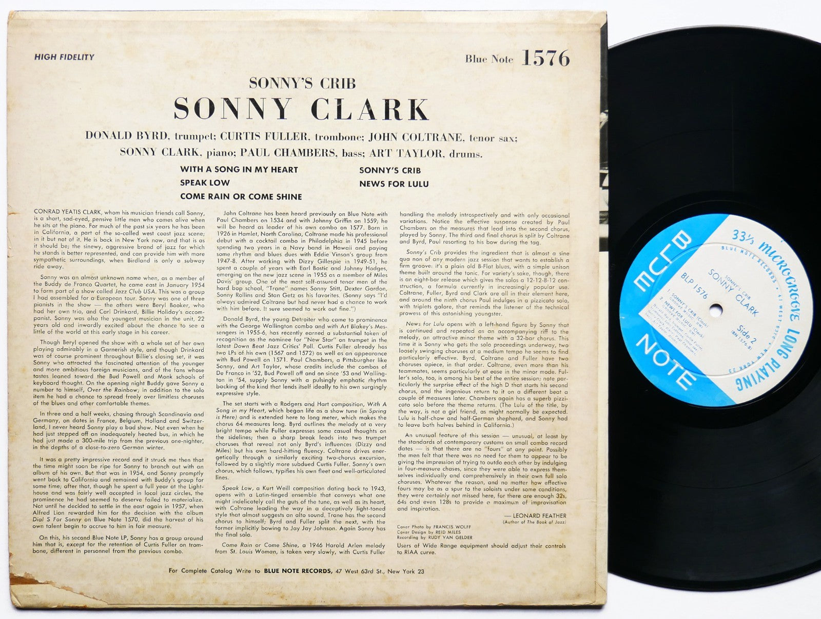 SONNY CLARK Sonny's Crib LP BLUE NOTE BLP 1576 US 1959 EAR DG MONO John Coltrane