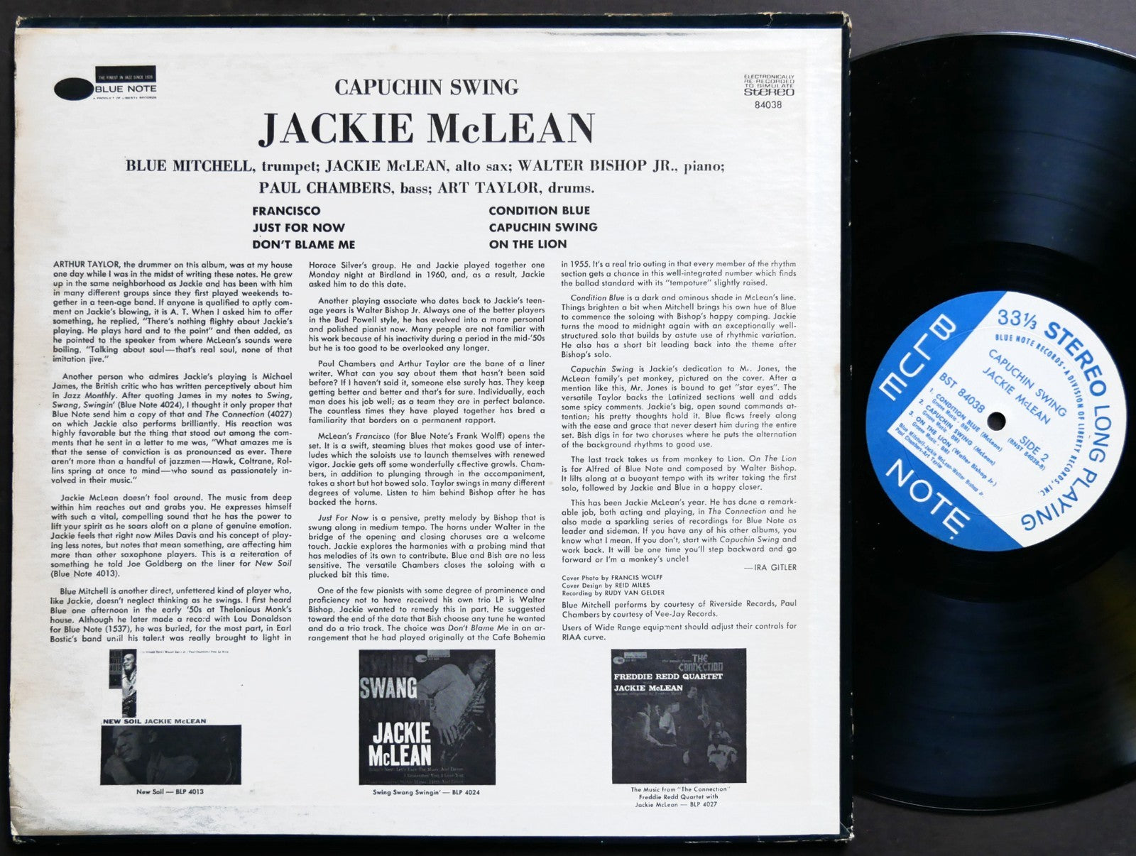 JACKIE MCLEAN Capuchin Swing LP BLUE NOTE BST 84038 US '66 LIBERTY Blue Mitchell