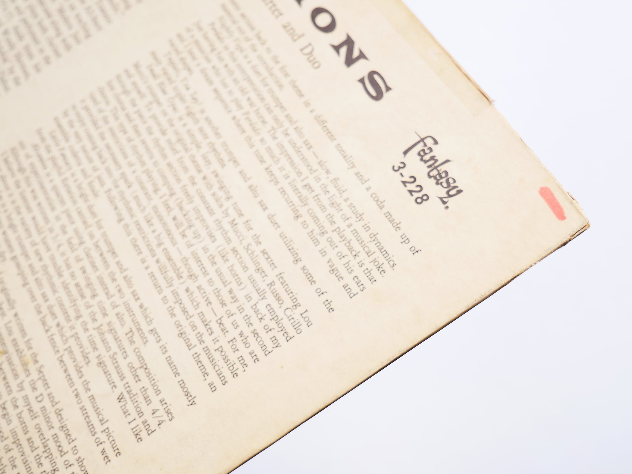 JOHN LA PORTA Conceptions LP FANTASY 3-228 US 1956 DG MONO RED WAX Lou Mucci