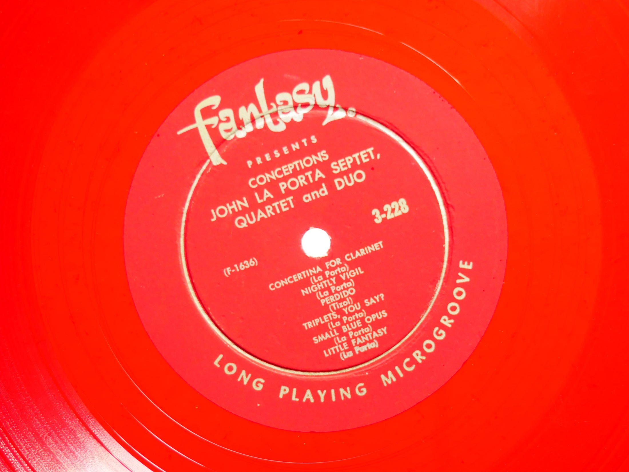 JOHN LA PORTA Conceptions LP FANTASY 3-228 US 1956 DG MONO RED WAX Lou Mucci