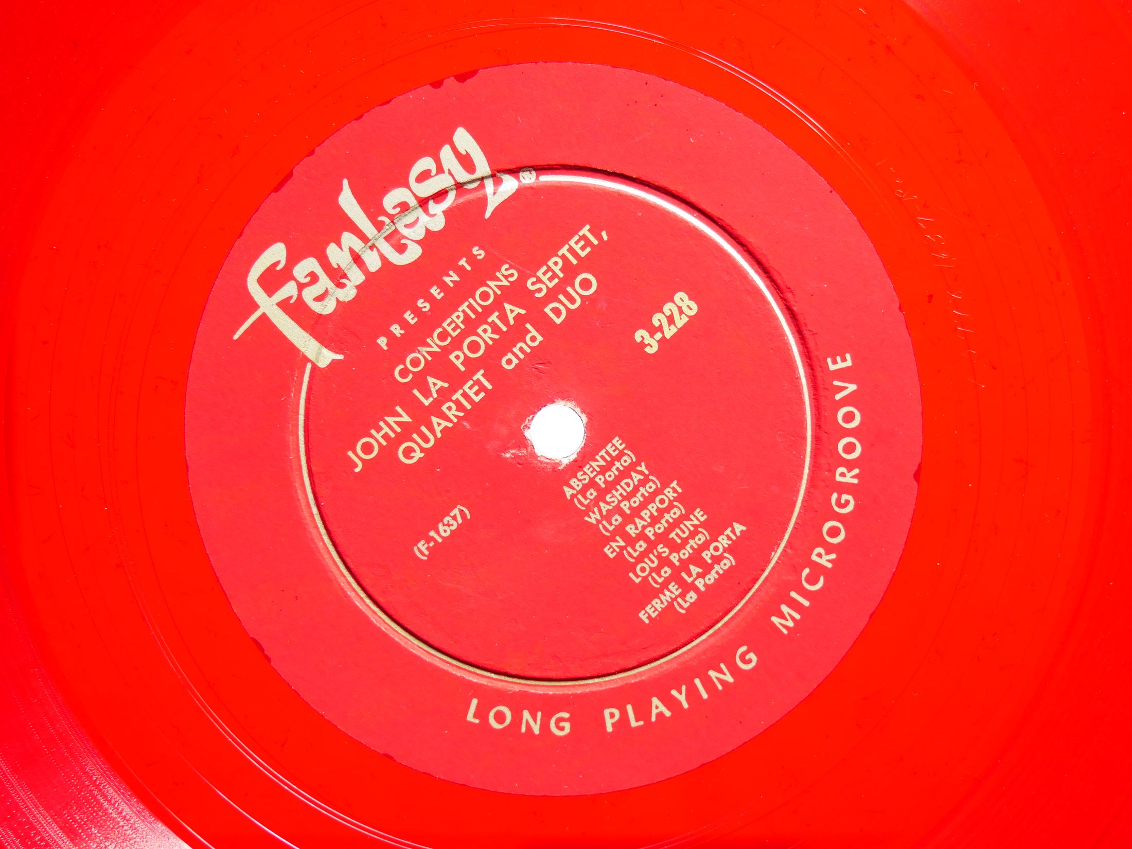 JOHN LA PORTA Conceptions LP FANTASY 3-228 US 1956 DG MONO RED WAX Lou Mucci