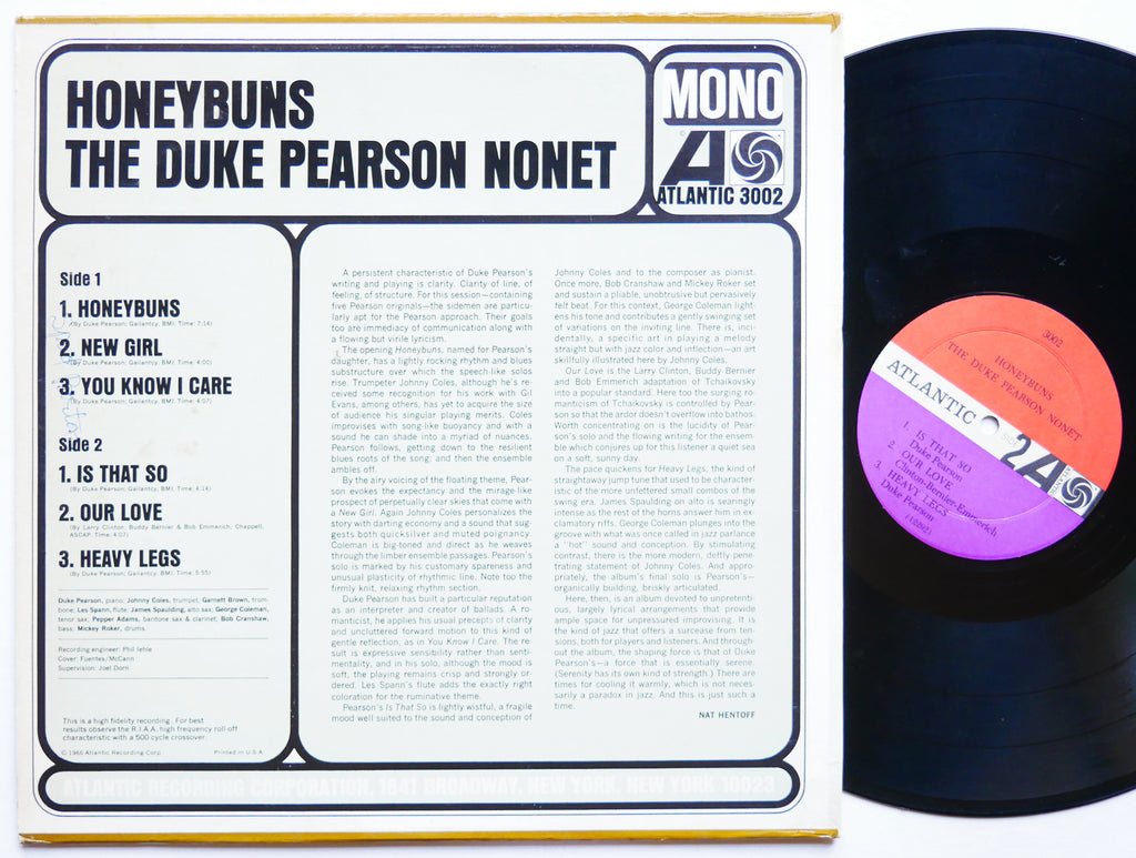 DUKE PEARSON Nonet Honeybuns LP ATLANTIC 3002 US 1966 Johnny Coles Pepper Adams