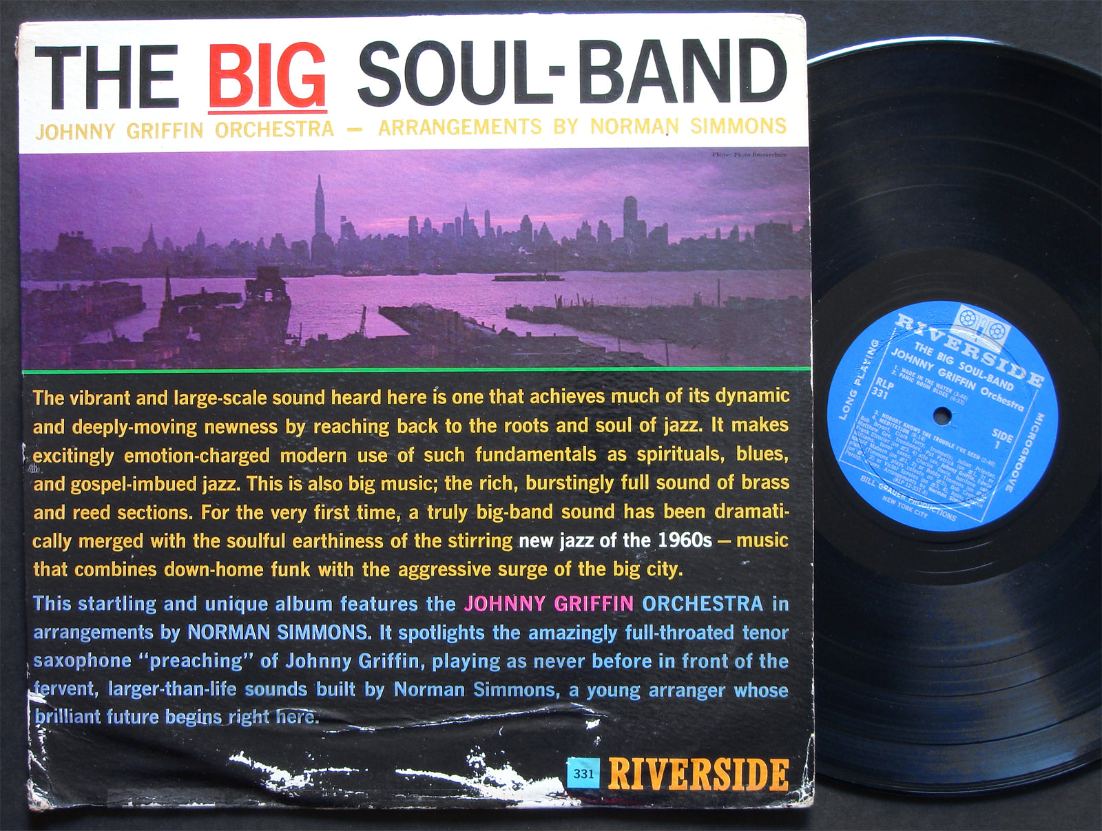 JOHNNY GRIFFIN The Big Soul-Band LP RIVERSIDE RLP 331 US 1960 MONO Bobby Timmons