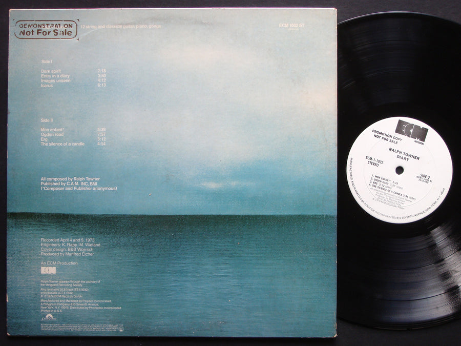 RALPH TOWNER Diary LP ECM RECORDS 1032 ST US 1974 JAZZ PROMO