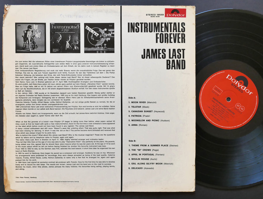 JAMES LAST BAND Instrumentals Forever LP POLYDOR 184 059 GERMANY 1966 JAZZ