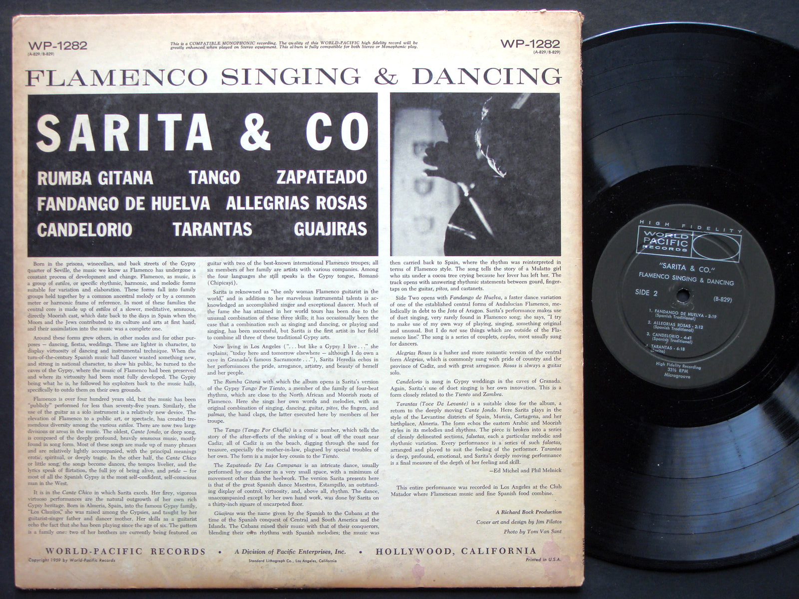 SARITA & CO. Flamenco Singing & Dancing LP WORLD PACIFIC WP-1282 US 1959 DG MONO