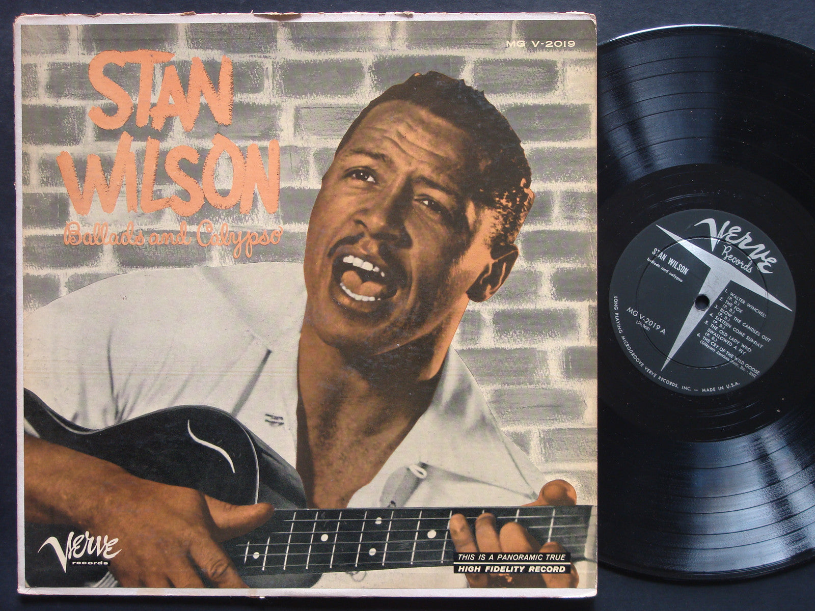 STAN WILSON Ballads and Calypso LP VERVE RECORDS MGV-2019 US 1956 DG MONO