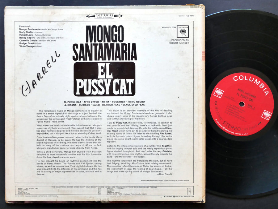 MONGO SANTAMARIA El Pussy Cat LP COLUMBIA CS 9098 US 1965 2-Eye JAZZ Hubert Laws