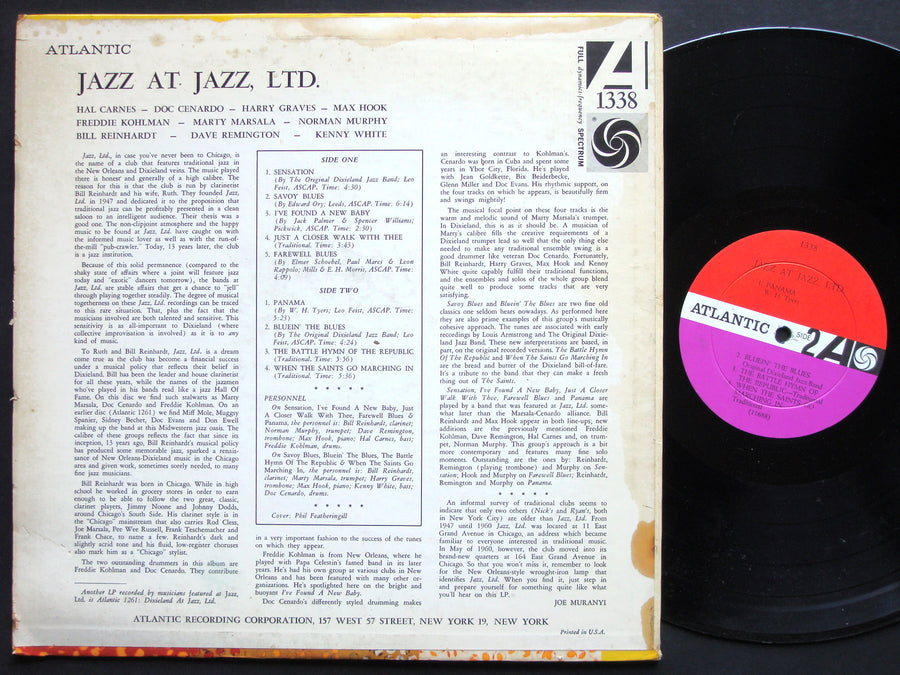 DAVE REMINGTON HARRY GRAVES Jazz At Jazz, Ltd. LP ATLANTIC 1338 US 1961 DG MONO