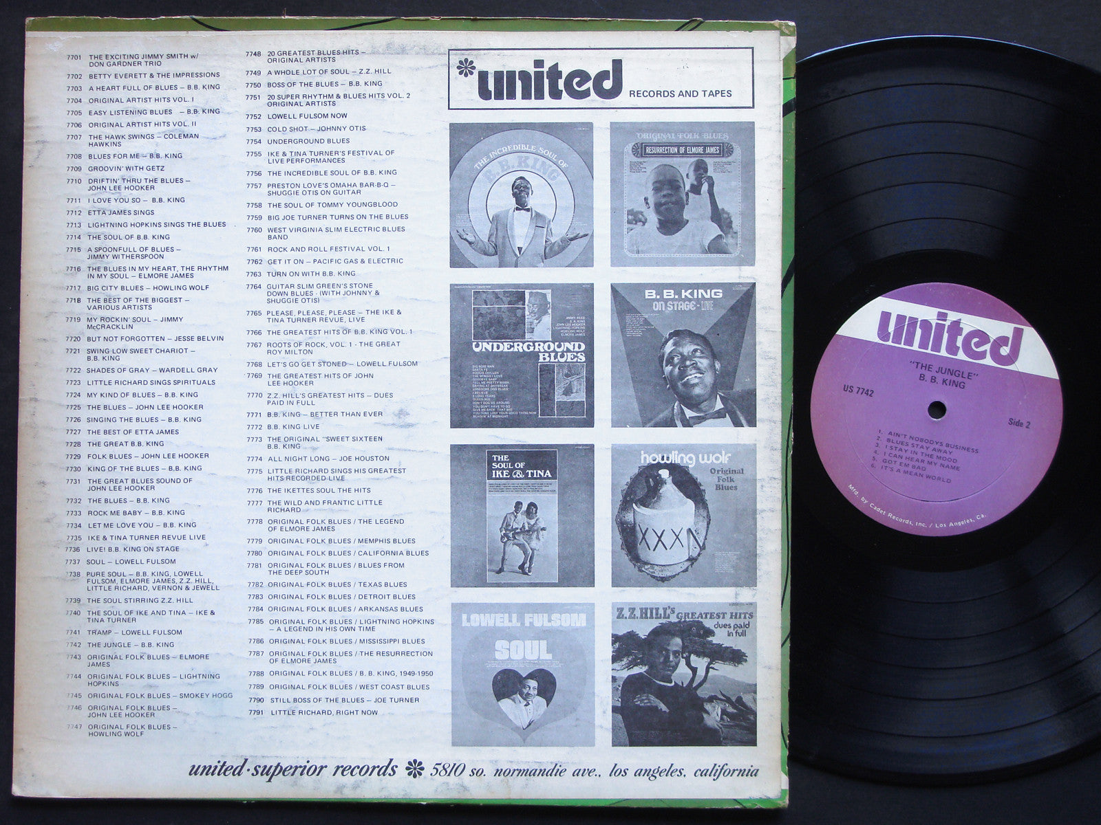 B.B. KING The Jungle LP UNITED US 7742 US 1970 BLUES
