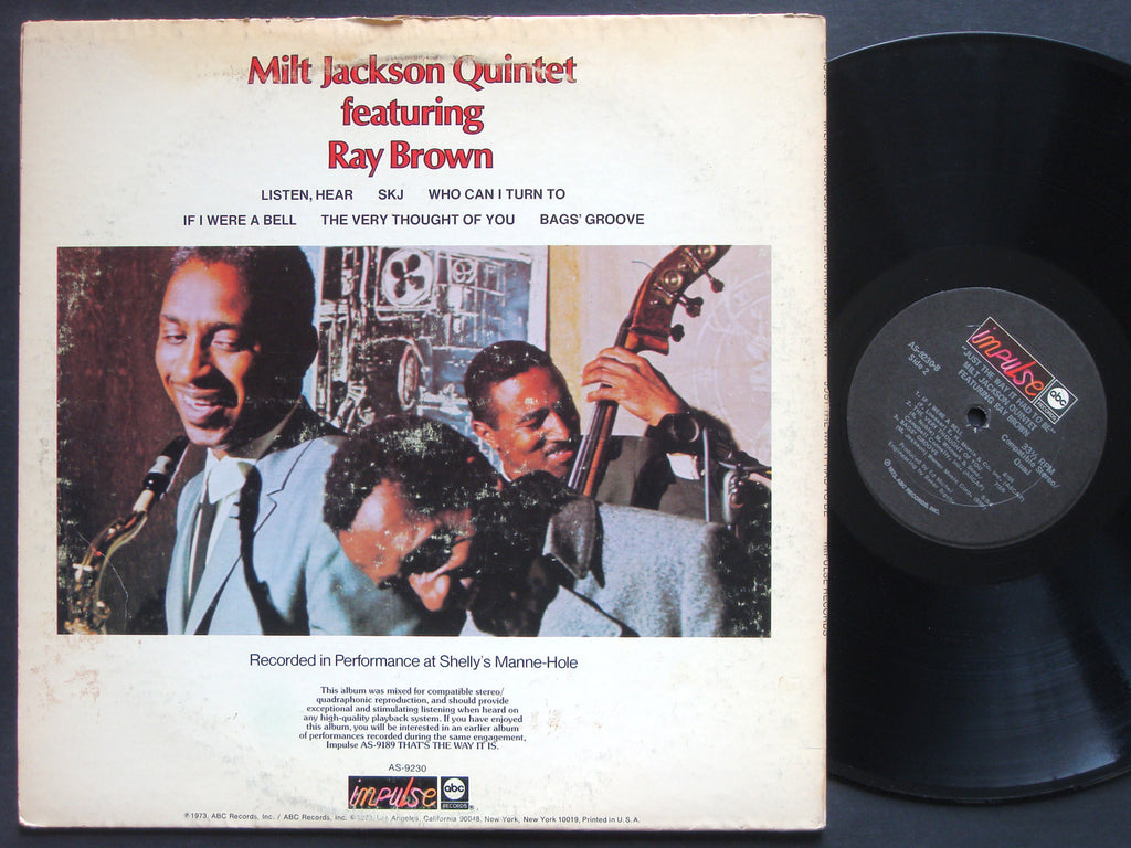 MILT JACKSON Quintet RAY BROWN Just The Way It Had To Be LP IMPULSE AS-9230 JAZZ
