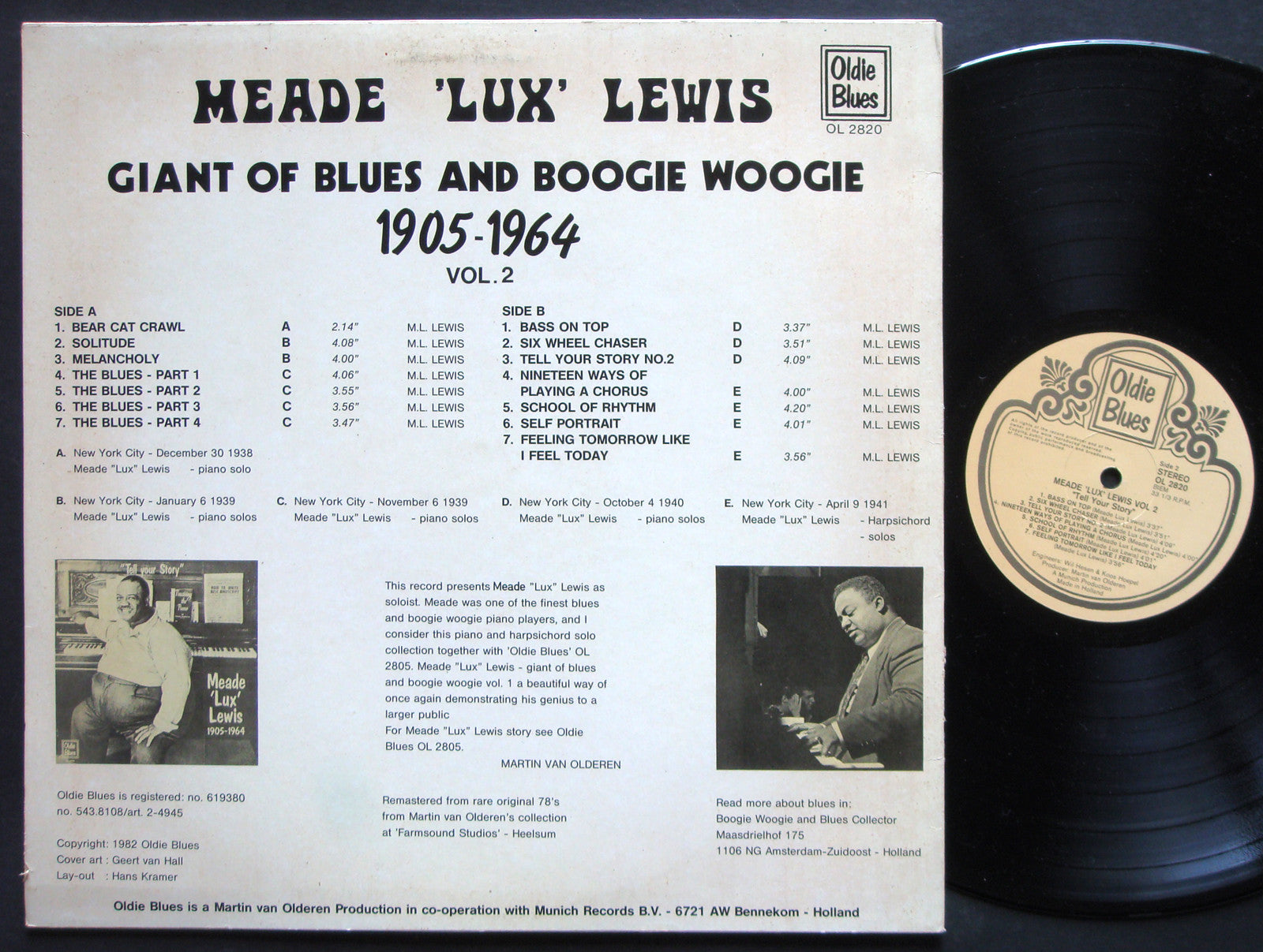MEADE LUX LEWIS Giant Of Blues And Boogie Woogie Vol. 2 LP OLDIE BLUES OL 2820