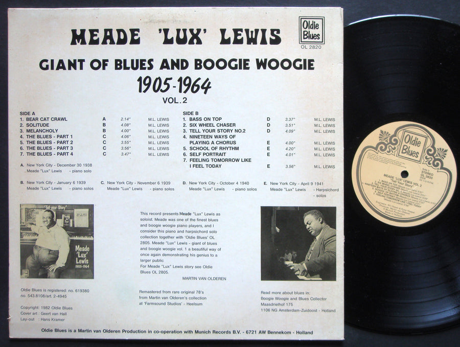 MEADE LUX LEWIS Giant Of Blues And Boogie Woogie Vol. 2 LP OLDIE BLUES OL 2820